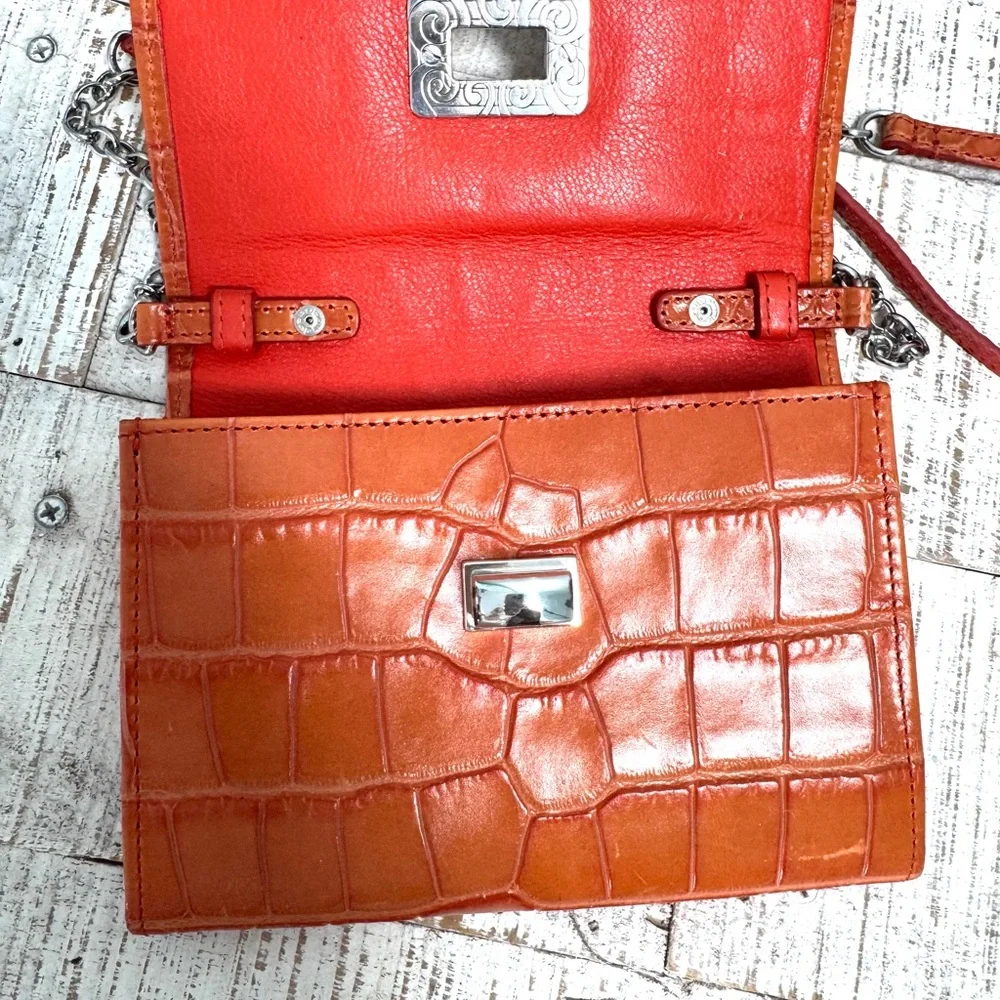 Brighton Casual Colorful  Convertible Wallet Croc-Embossed Crossbody